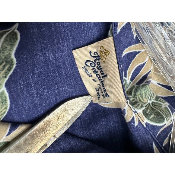 Royal Creations Mens Hawaiian Shirt Size 2XL Blue Made in Hawaii Vacation Cruise - Picture 3 of 7